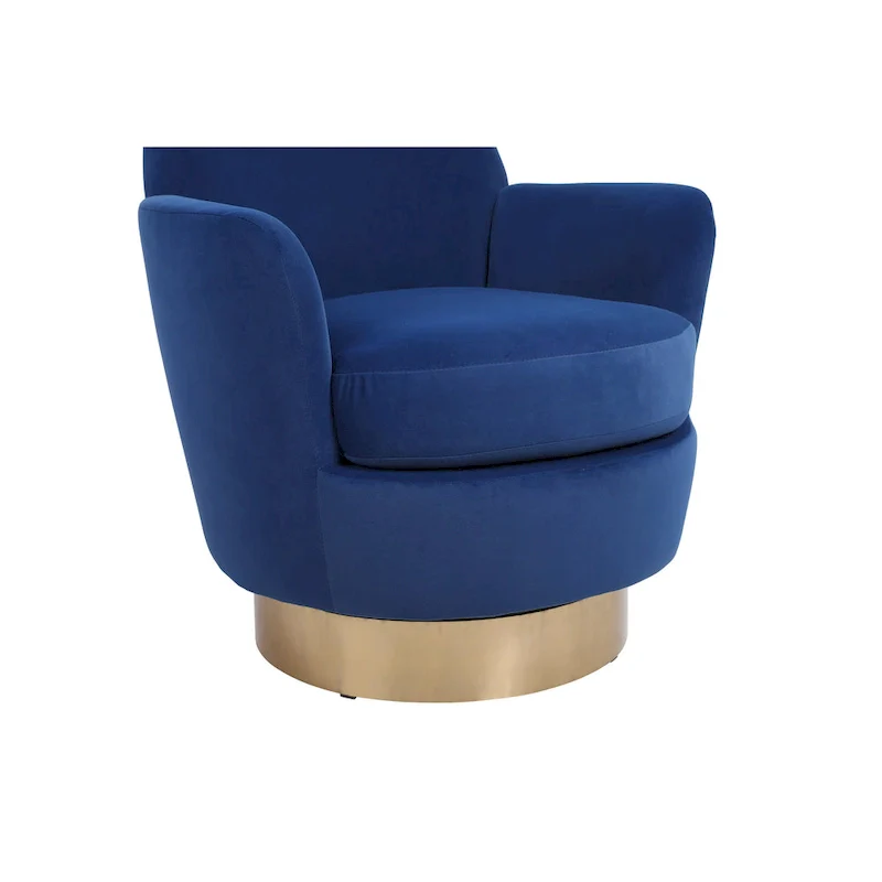 Velvet Soft Fabric Swivel Barrel Chair - 28.3 x 29.3 x 32.7