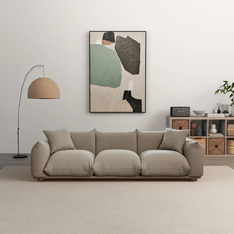 Arten Mid-Century Modern Luxury Boucle/Velvet Couch