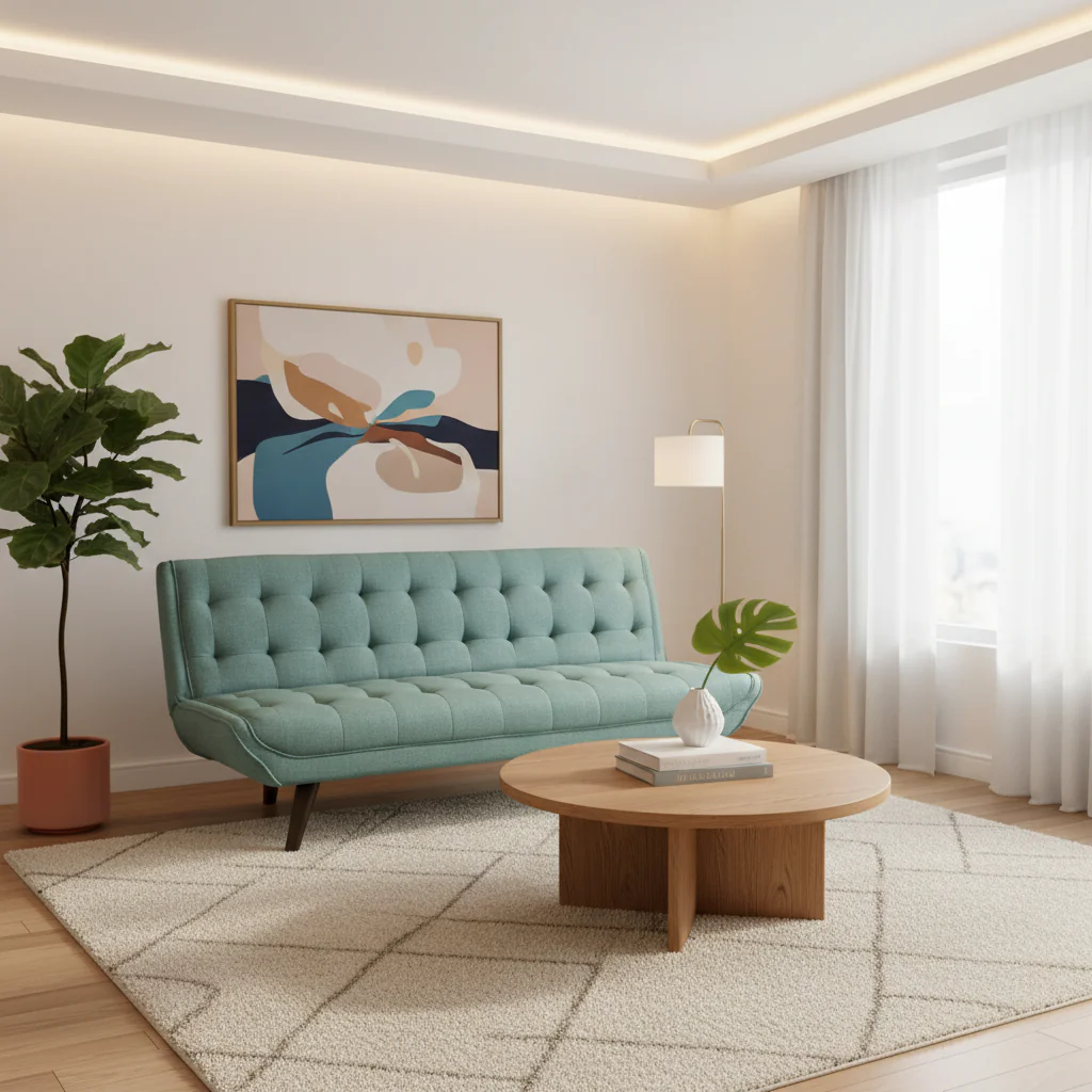 Modern Armless Fabric Adjustable Folding Sofa Bed - 71.06*22.05*32.09 inches