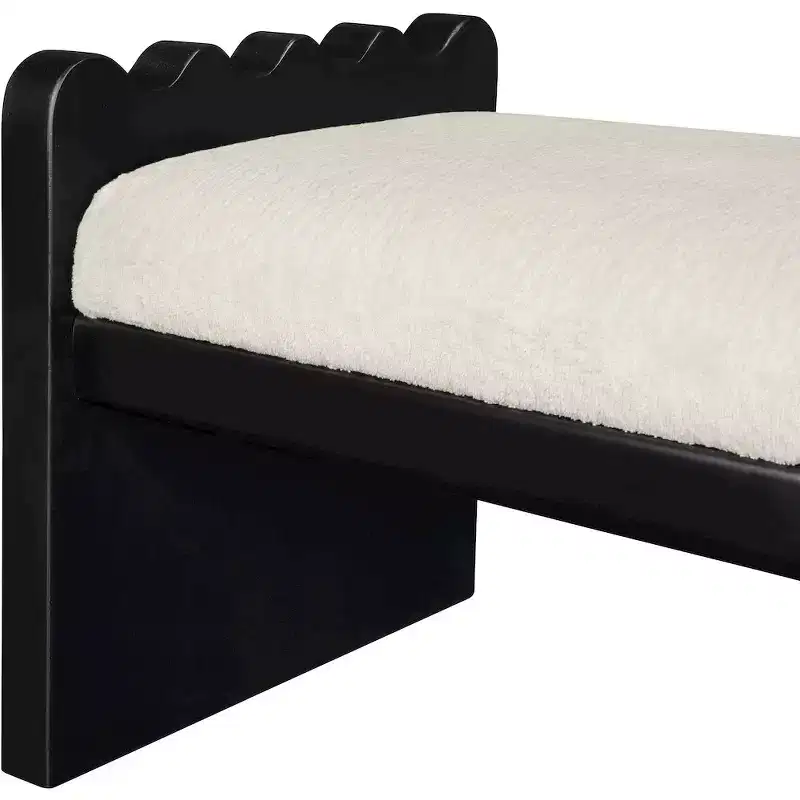 Meridian Furniture,Sonia Velour Fur Fabric Bench