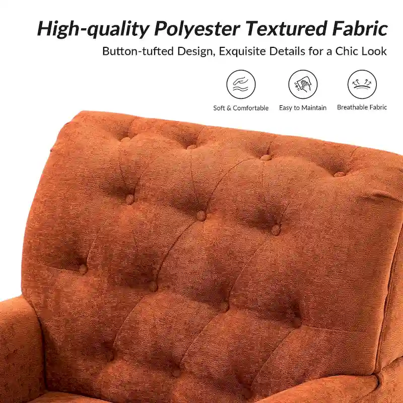 Geltrude Classic Upholstered Accent Arm Chair with Button Tufted Back by HULALA HOME