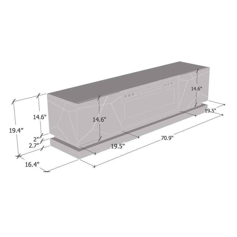 Shu WH-EF Electric Fireplace 71  TV Stand
