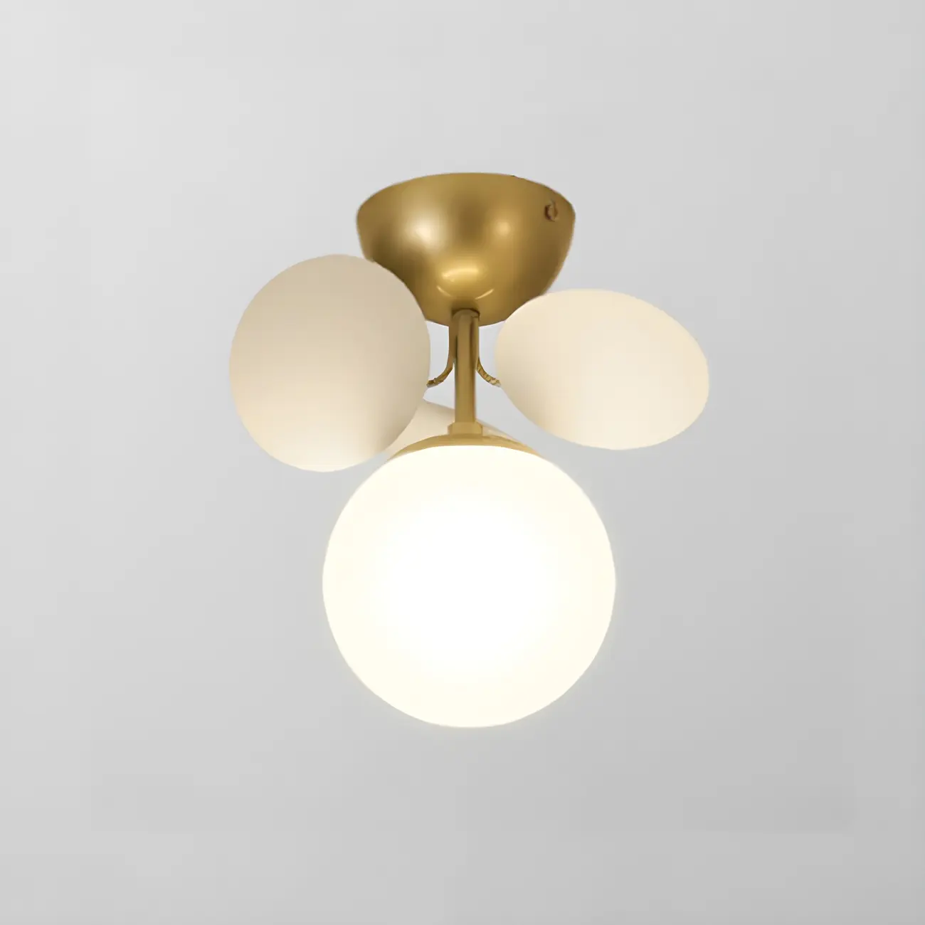 Modern Bedroom Glass Ball Semi Flush Mount Ceiling Light