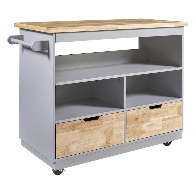 Two-sided Kitchen island Cart on Wheels by Harper&Bright Designs