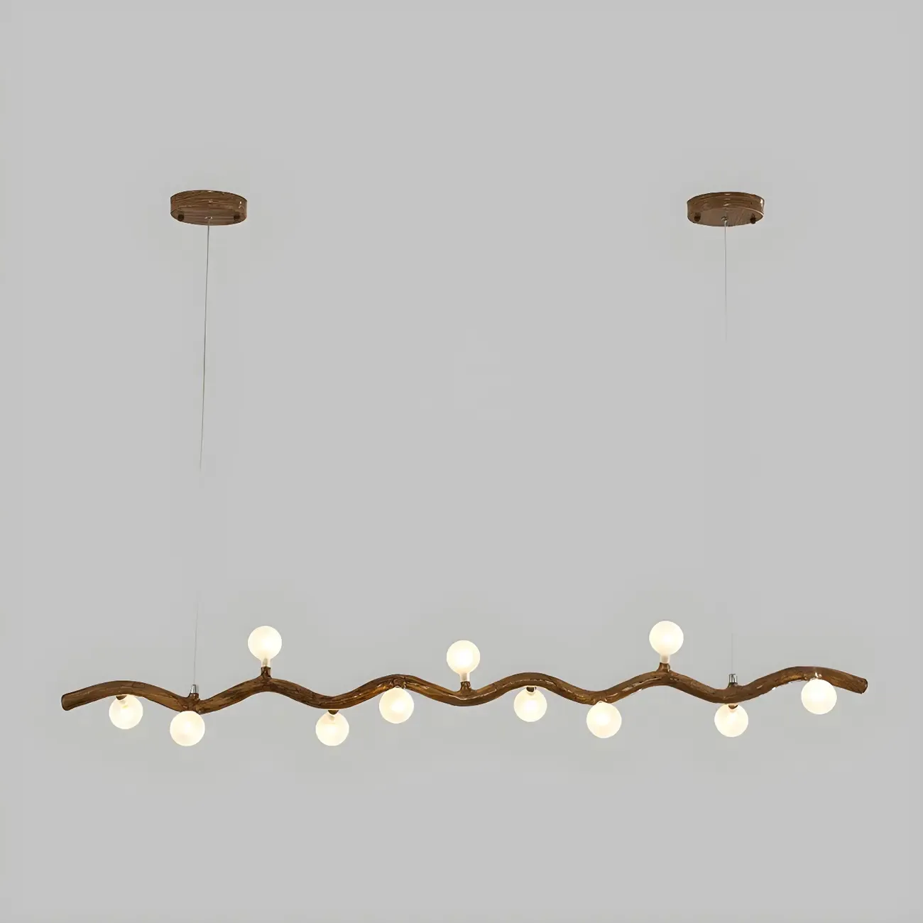 Modern Brown Glass Linear Island Pendant Light