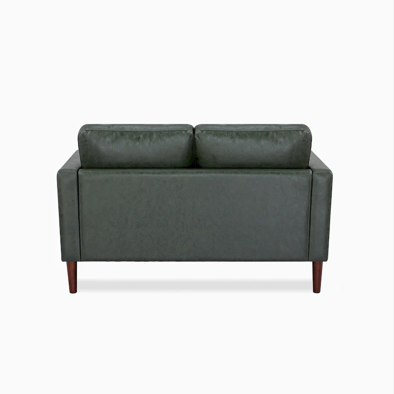 Tufted Faux Leather Loveseat Sofa, 2-Seat, Grey / Camel / Black / Green