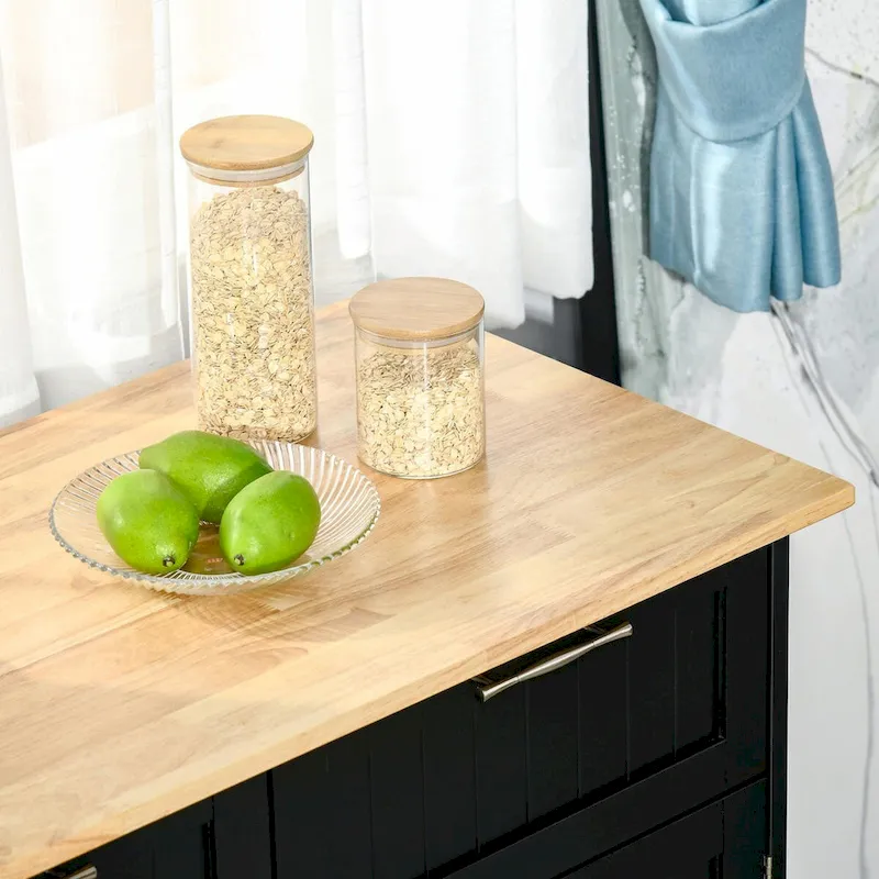 Modern 41 Rolling Kitchen Island on Wheels