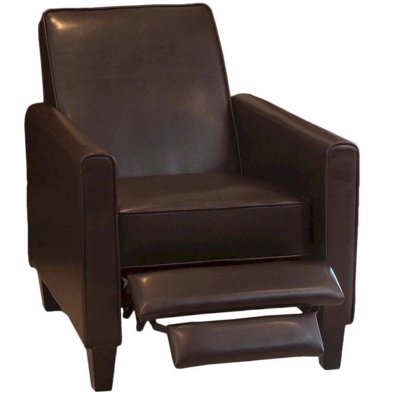 Darvis Black Bonded Leather Recliner Club Chair by Christopher Knight Home