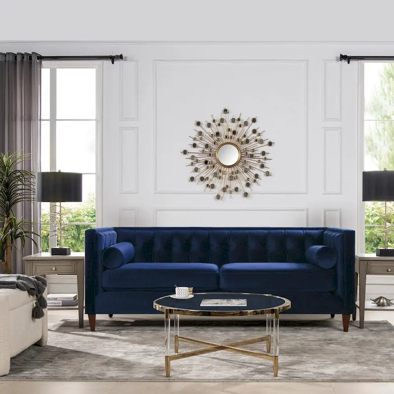Jack 84 Modern Upholstered Tufted Tuxedo Sofa