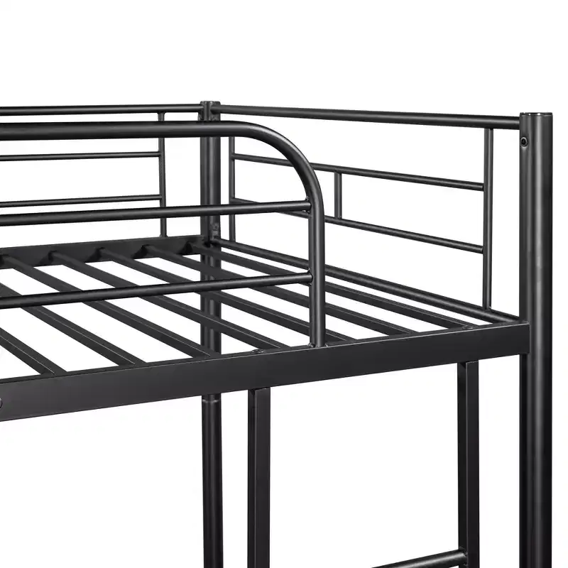 Bellemave Twin Over Twin Metal Bunk Bed, Sturdy Steel Frame, Black Finish, Converts to Two Twin Beds, Heavy-Duty Slats, No Box Spring Needed