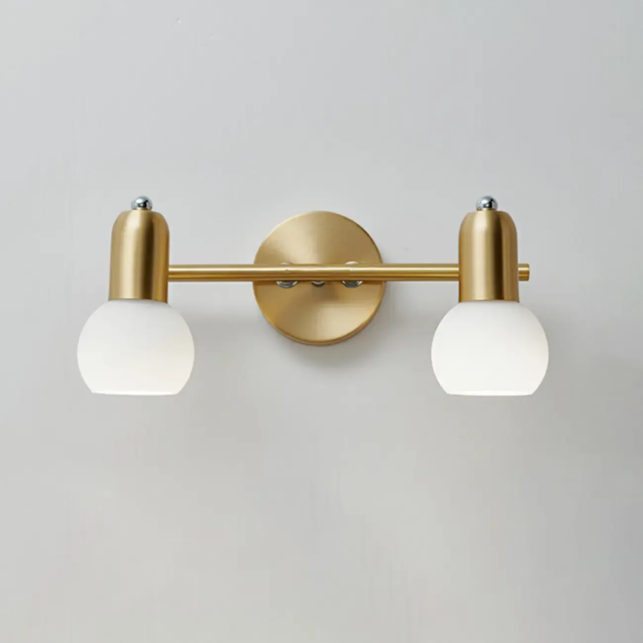 Modern Gold White Glass Dome Bathroom Vanity Light