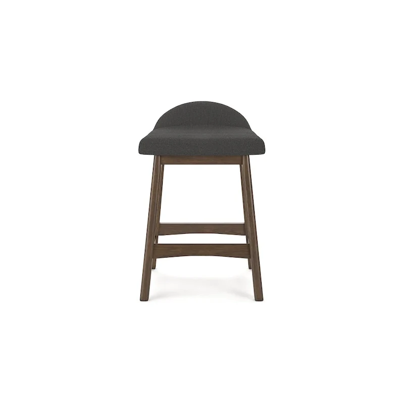 Counter Height Bar Stool, Set of 2, Mid-Century, Polyester, Foam Cushion, Hardwood Frame, Seats 2, Charcoal/Teal/Grey/Yellow