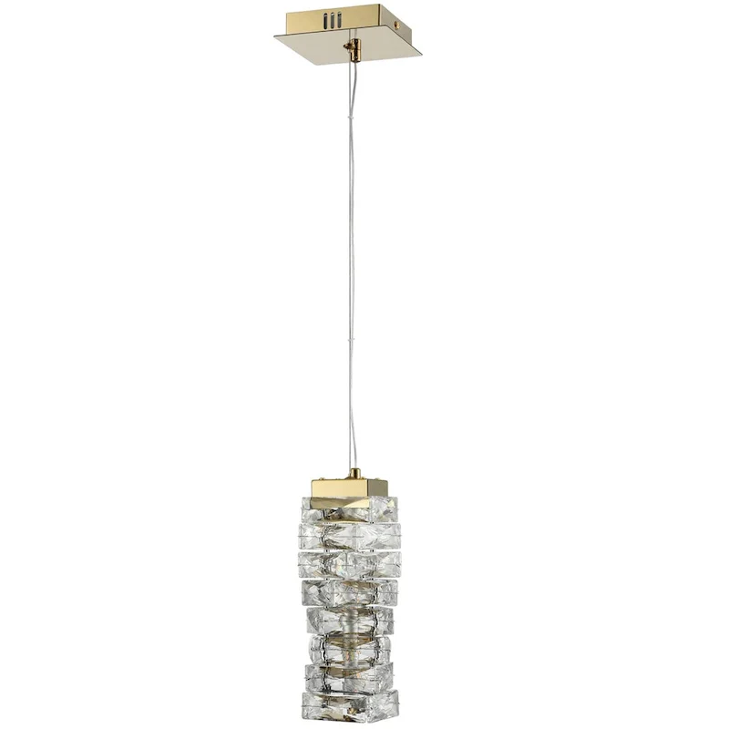 Burano Modern Mini Crystal Pendant Light Gold LED 8-Watt, 4000K - Brass