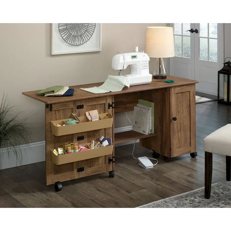 Sauder Select Collection Easy Rolling Sewing and Craft Table/Cart