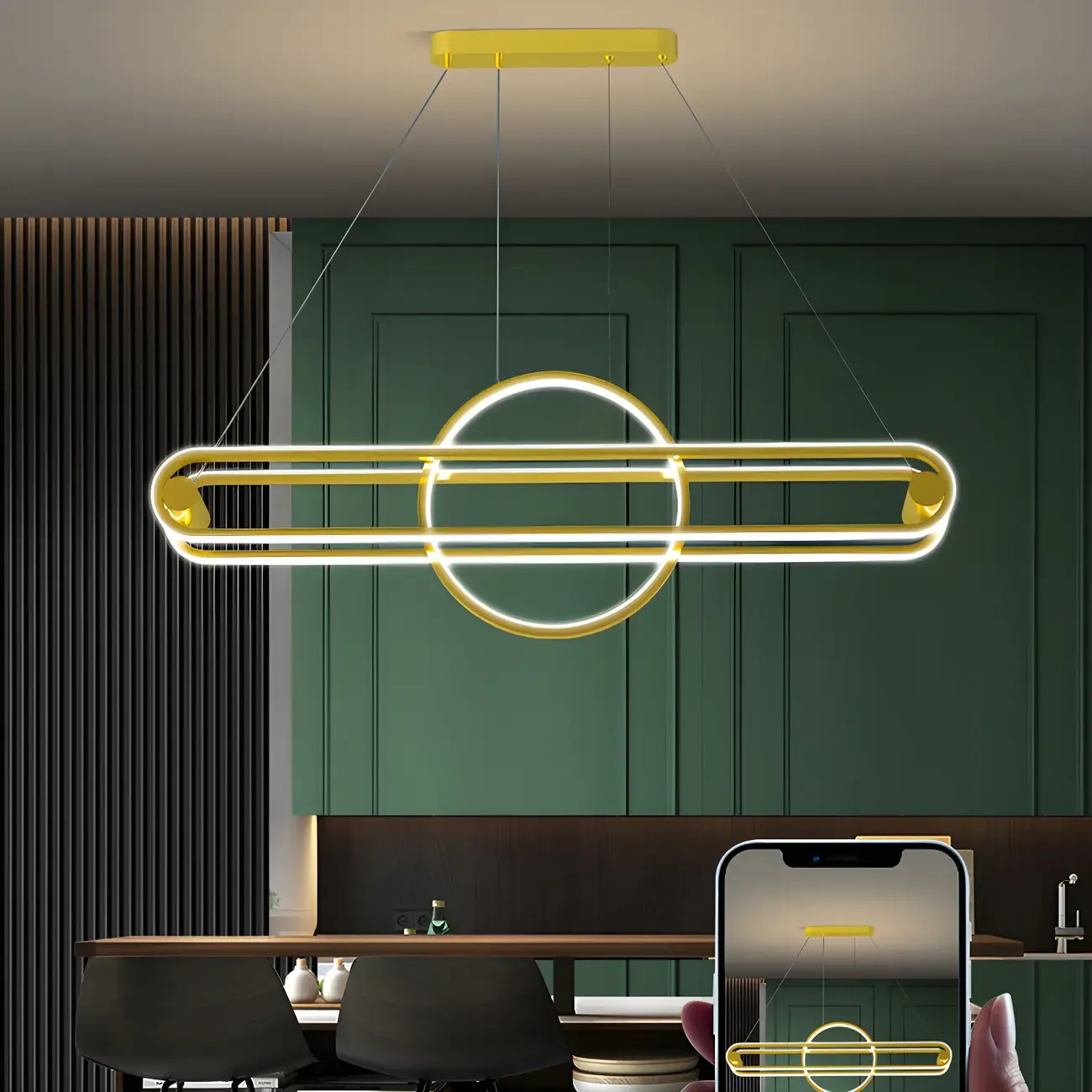 Adjustable Modern Iron Linear Pendant Light