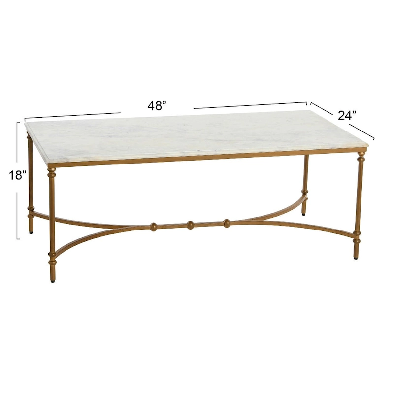 Libertine Genuine Marble and Metal Coffee Table