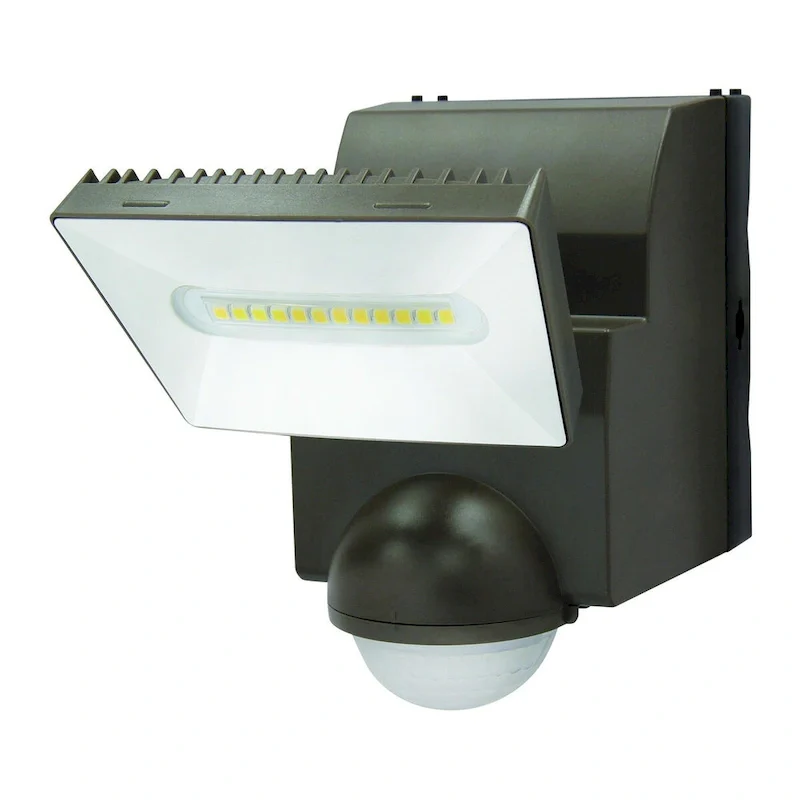 IQ America 500 Lumen Battery Operated LED Motion Security Flood Light, Wall Eave Mount
