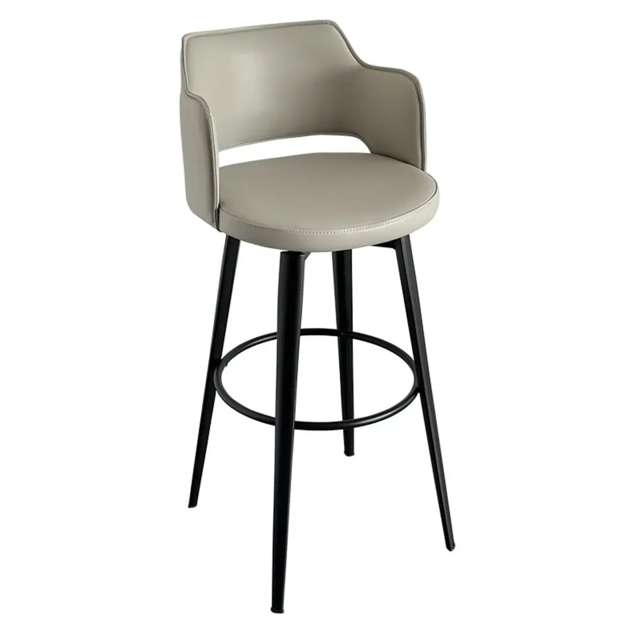 Mid-Century Modern Upholstered Bucket Seat Swivel Bar Stools