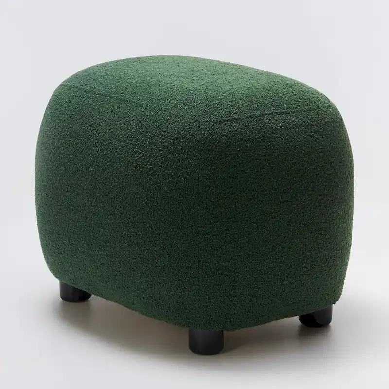 KINWELL 23 Wide Boucle Upholstered Footstool Ottoman Sofa Chair Footrest