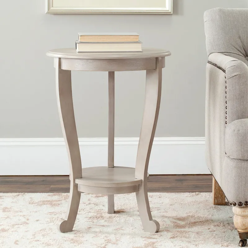 SAFAVIEH Carlotta Grey Pedestal Side Table - 18.1 x 18.1 x 26 - 18Wx18Dx26H
