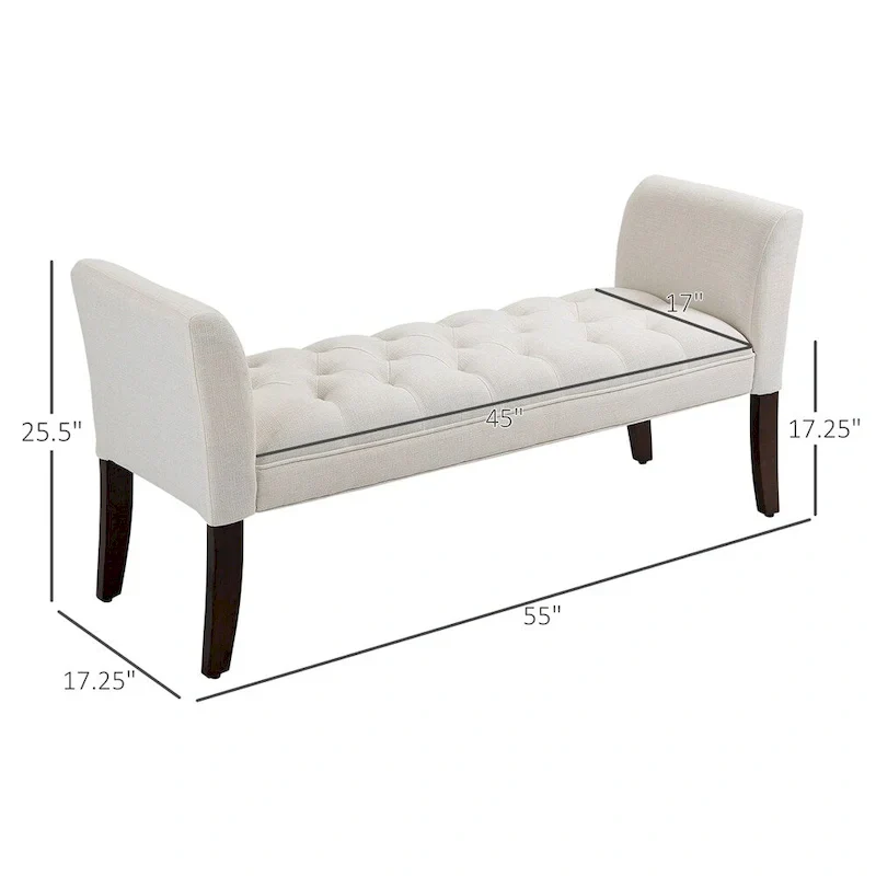 End of Bed Bench with Button Tufted Design,Upholstered Entryway Bench