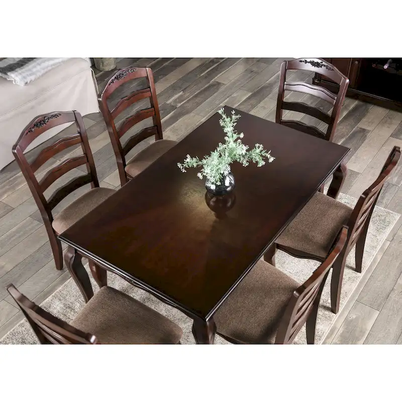 Furniture of America Shak Traditional Dark Walnut 78-inch Dining Table