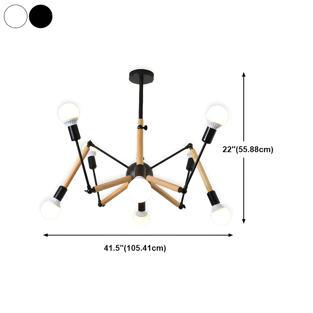 Modern Multi-Light Metal Adjustable Downrod Sputnik Chandelier