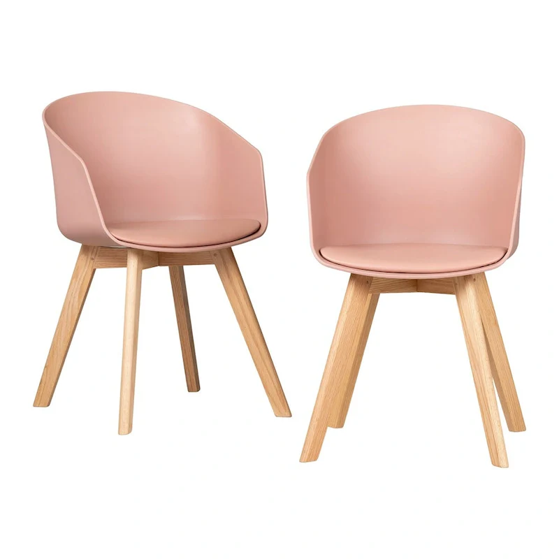 Set of 2 Dinning Chair with Beech Wood Legs