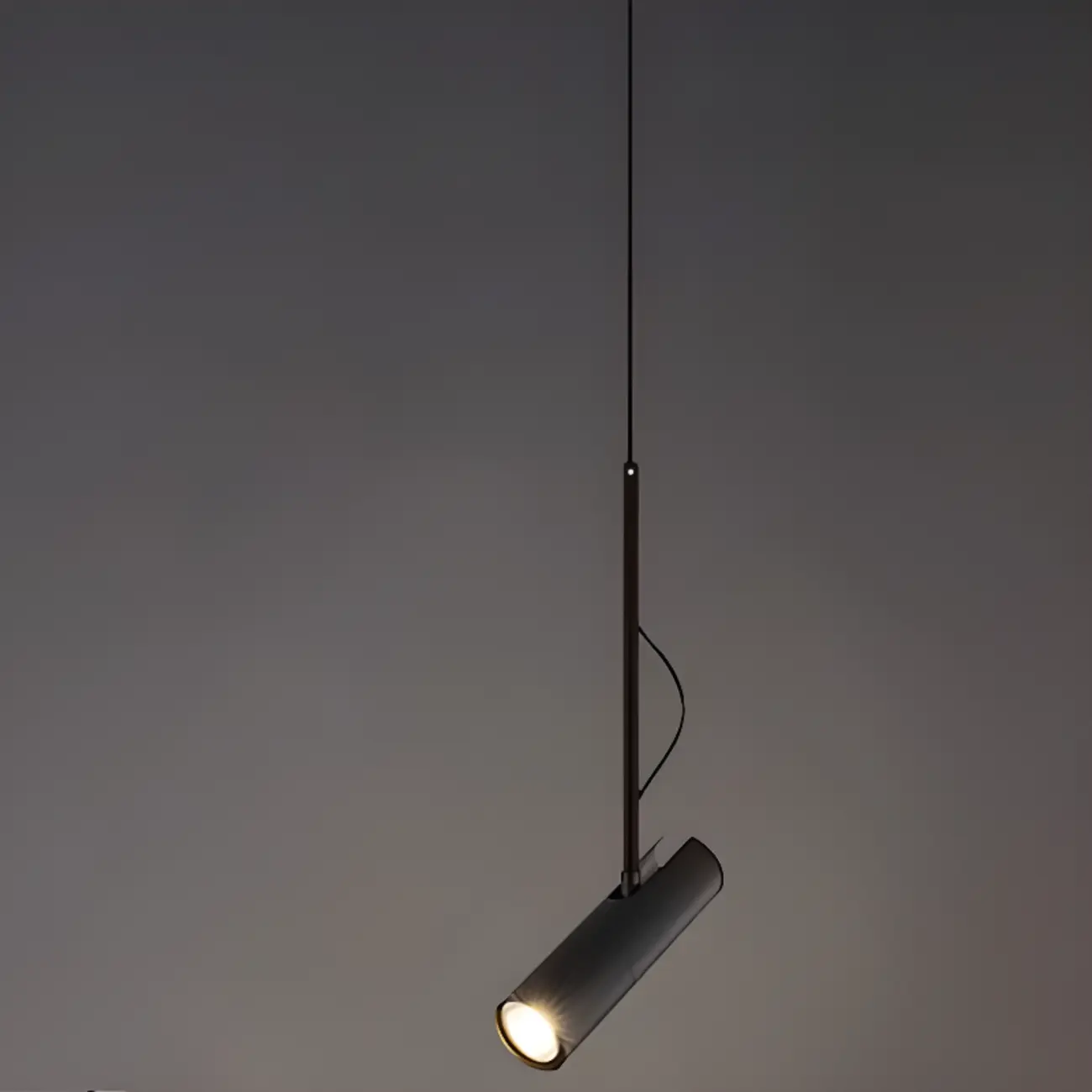 Adjustable Cylindrical Metal Black Hanging Pendant Light
