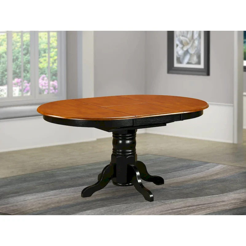Kitchen Dining Table Butterfly leaf Oval Table Top and Pedestal Legs- Hardwood Table (Finish Option)