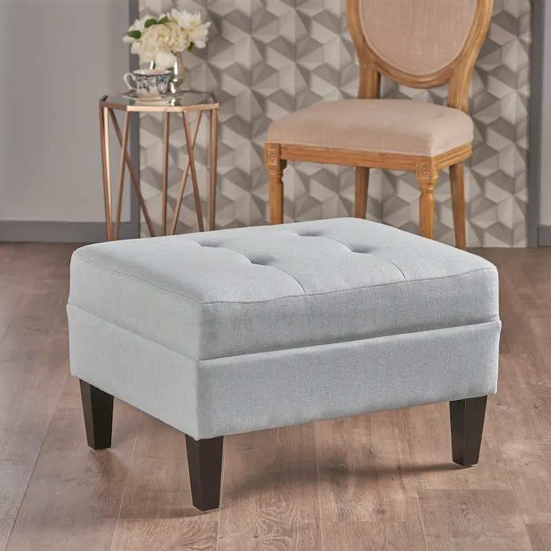 Tiernan Tufted Fabric Ottoman by Christopher Knight Home