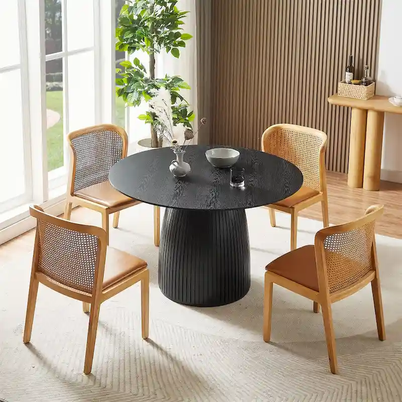 Round Dining Table Modern Wood Kitchen Table