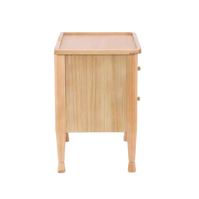 Modern Wooden 2-Drawer Nightstand with Tray Top