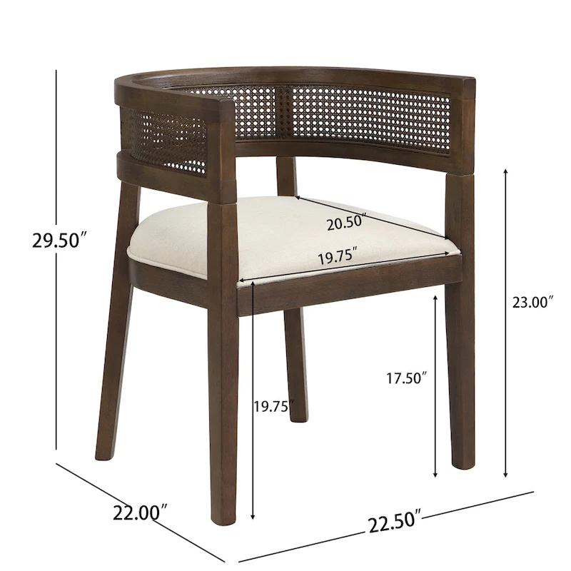 Halea Farmhouse Rubberwood Dining Chairs with Cane Back (Set of 2) by Christopher Knight Home