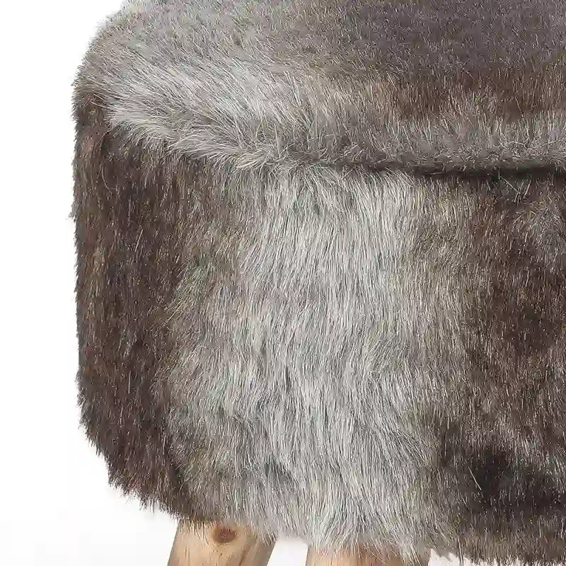 Adeco Modern Round Padded Upholstered Ottoman Footrest Stool