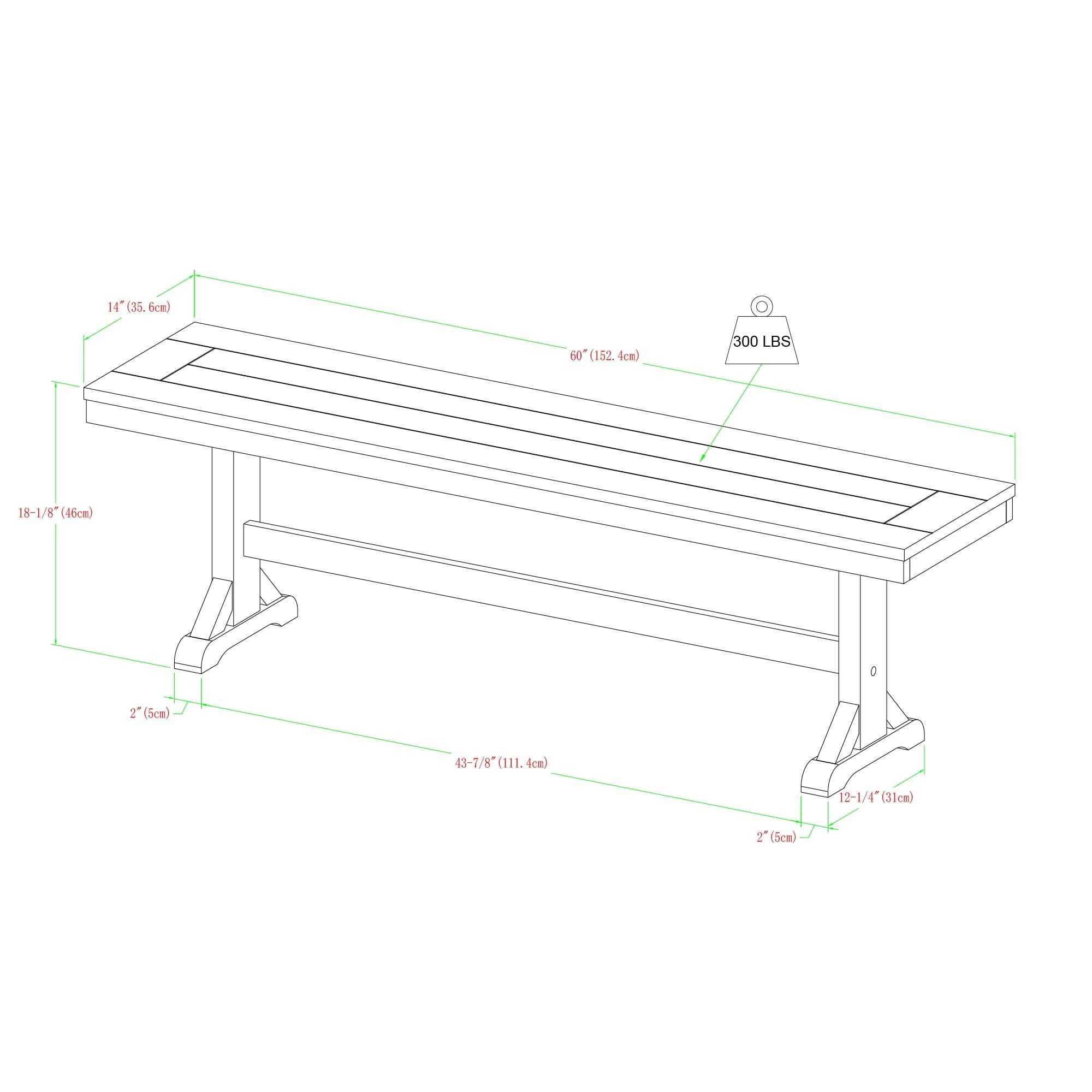 Millwright Solid Wood Dining Bench