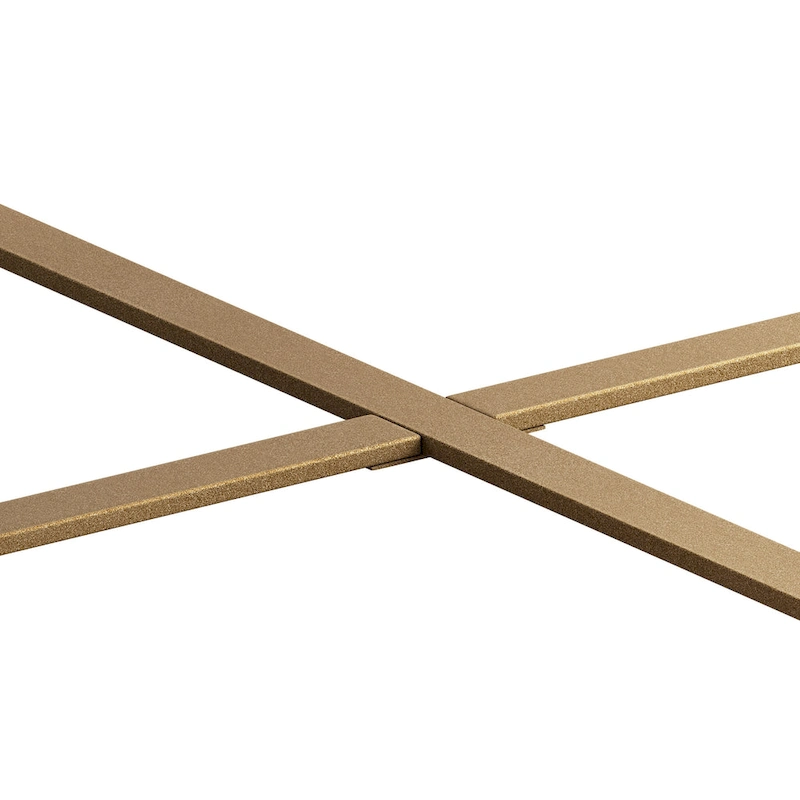 33.86 Modern Retro Splicing Wooden Round Coffee Table with Cross Legs Base