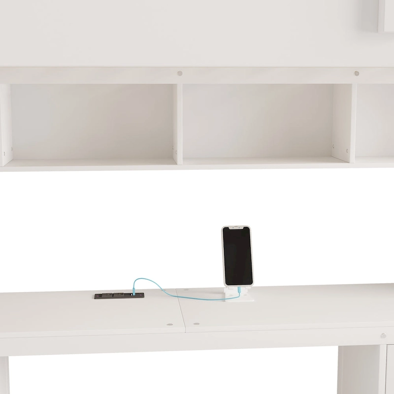 Loft Bed with Desk, Cabinets