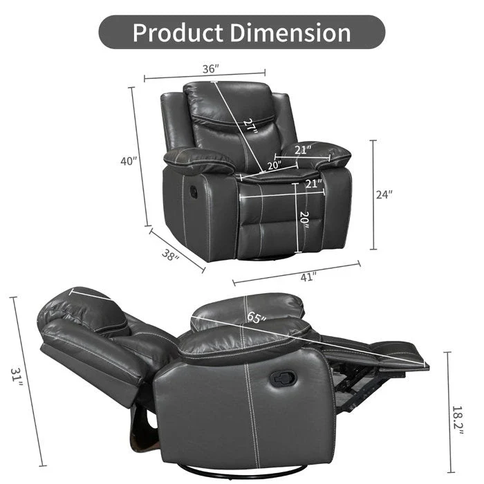 Recliner Rocking Chair With 360 Degree Swivel Recliner
