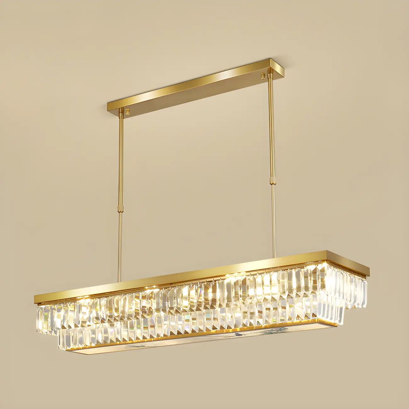 Modern Adjustable Crystal Pendant Light in Gold