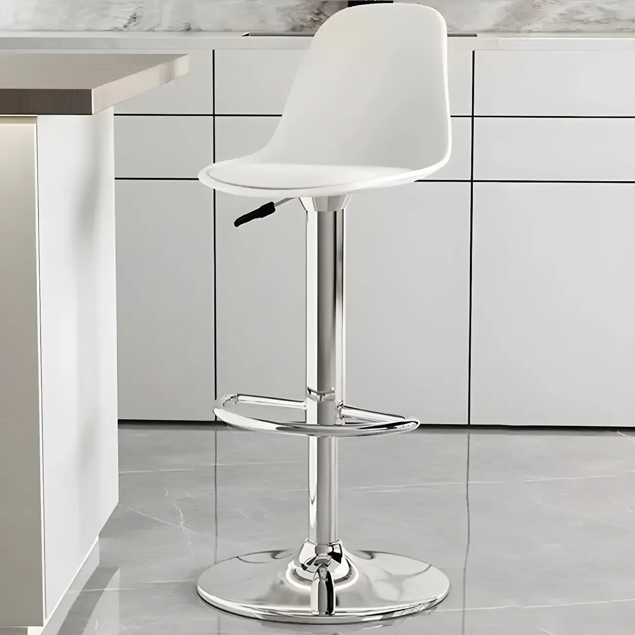 Modern Swivel Cushioned Acrylic Bar Stools with Backs