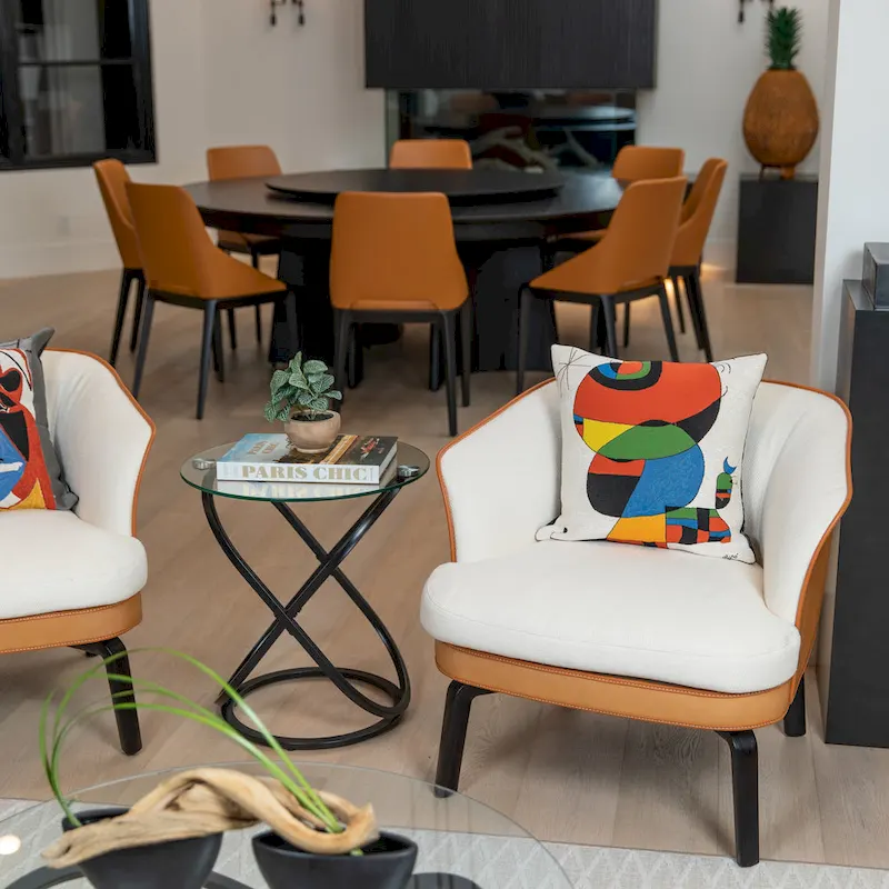 Galaxy Tempered Glass Round End Table - Modern Sculptural Design