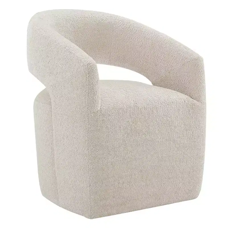 Spruce&Spring Modern Barrel Dining Chair with Caster & Open Back No Assembly Anywhere Chair