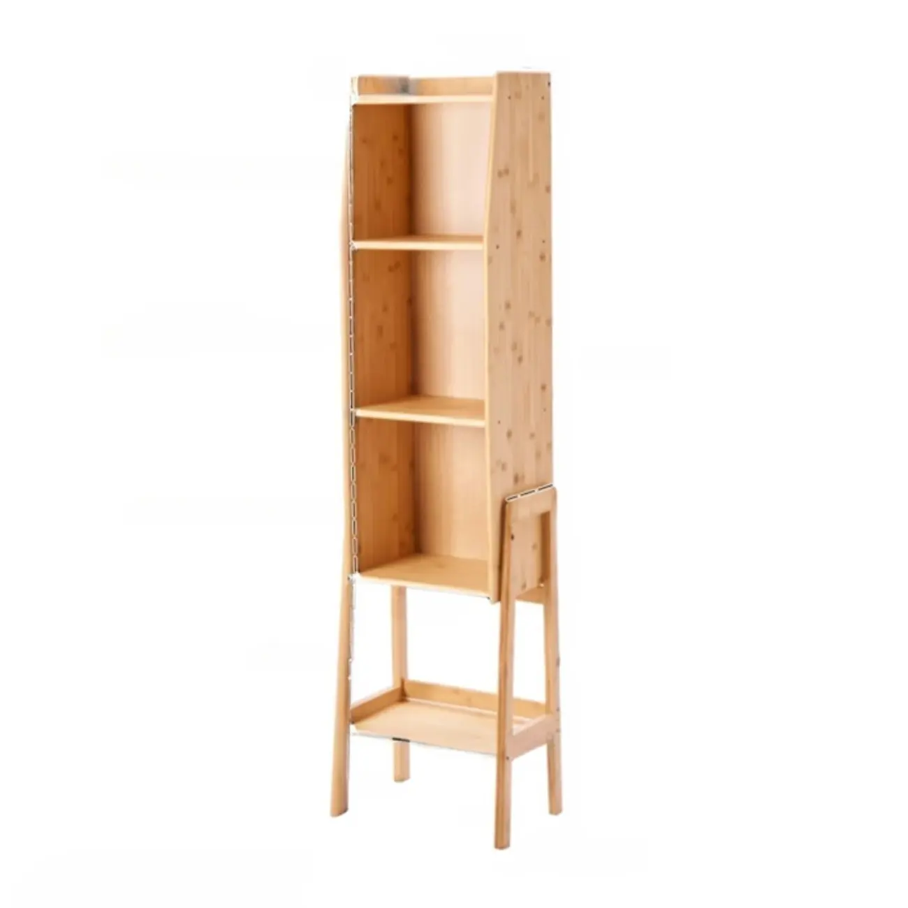 Antique Modern Wood Narrow Ladder Bookcase