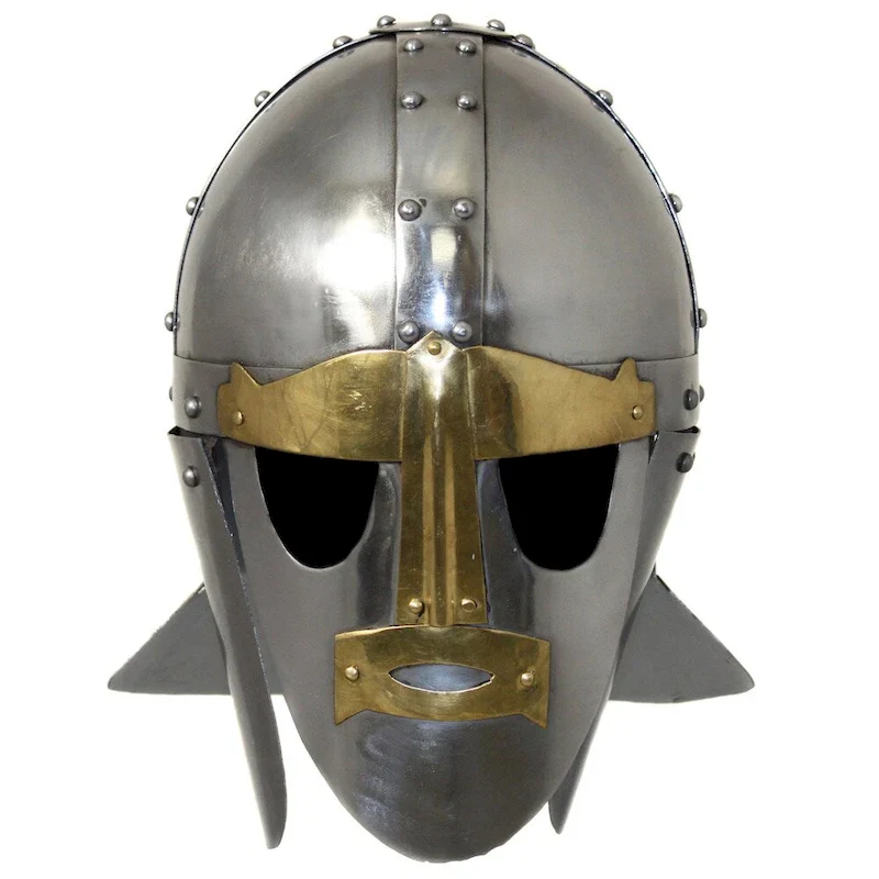 Hand-crafted 6th Century Sutton Hoo Anglo-Saxon Steel Replica Helmet - N/A