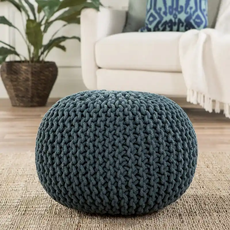 Spectrum Pouf Textured Round Pouf