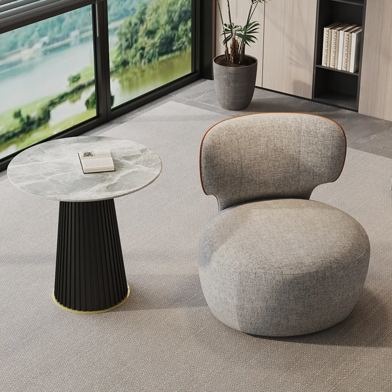 Glam Fabric Swivel Accent Chair with Scratch Resistant