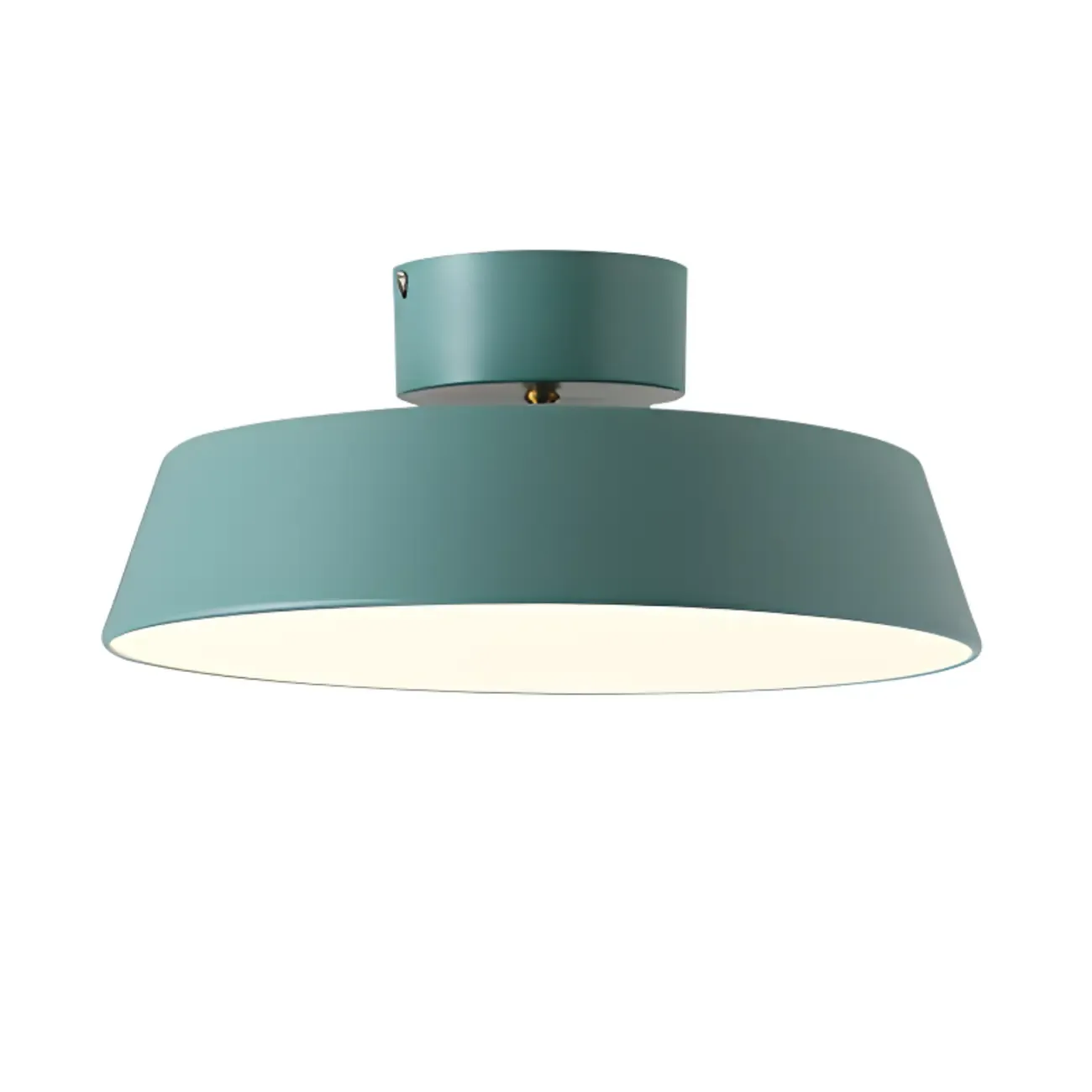 Modern Metal Drum Dimmable Semi Flush LED Ceiling Light