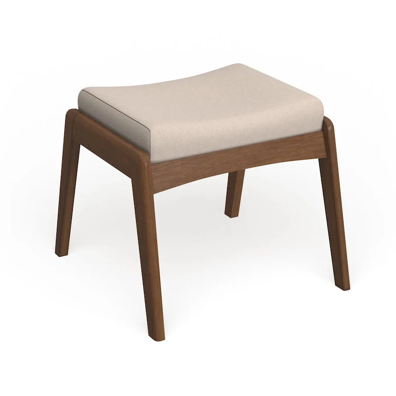 Carson Carrington Forssa Mid-century Walnut Upholstered Ottoman