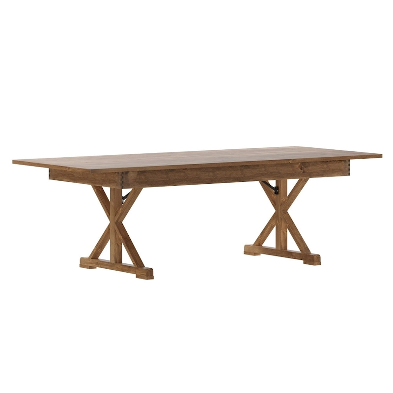 8' x 40 Rectangular Antique Rustic Solid Pine Folding Dining Table
